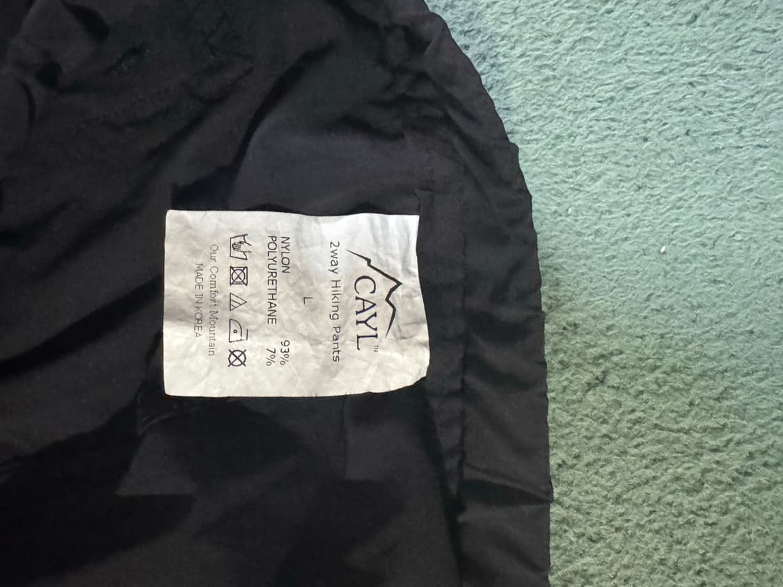 CAYL 2WAY HIKING PANTS BLACK  L사이즈 상품이미지7