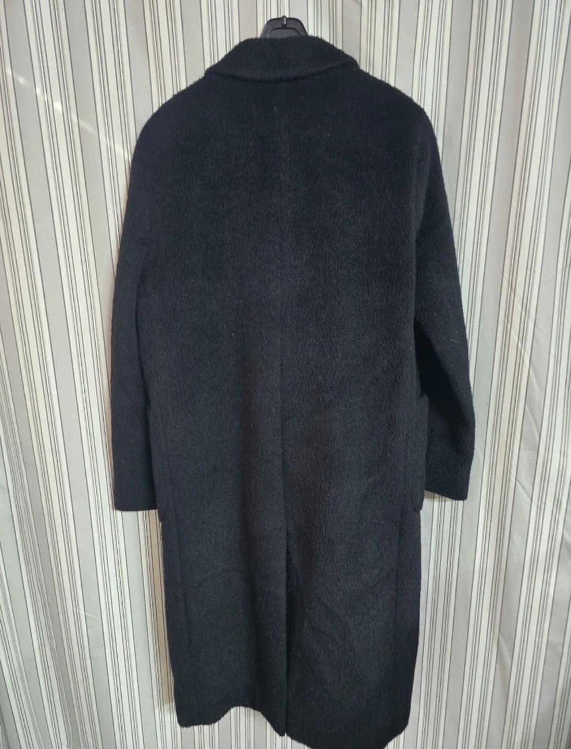 (42)시슬리 블랙 앙고라 핸드메이드 코트 상품이미지2