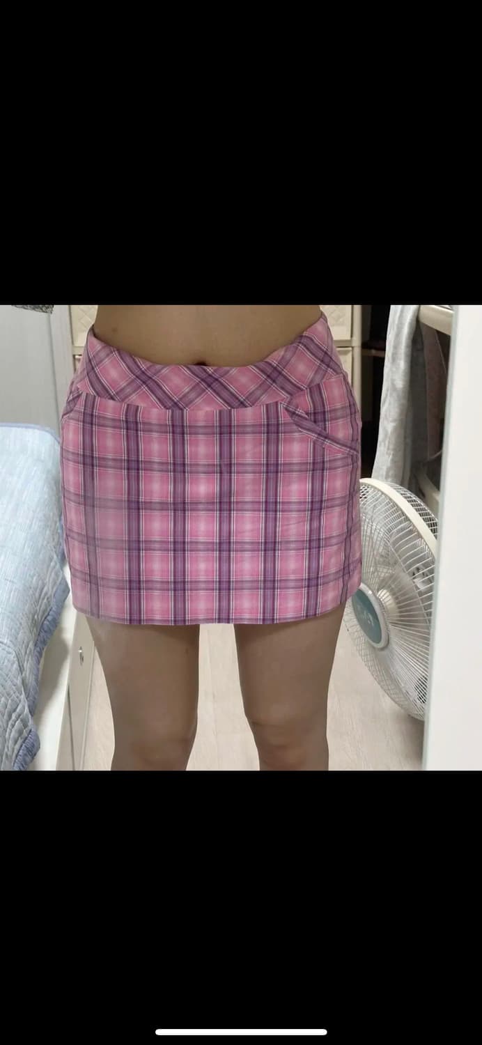 빈티지 하이틴 y2k 체크스커트 h라인 핑크 타미힐피거 교복스커트 상품이미지6