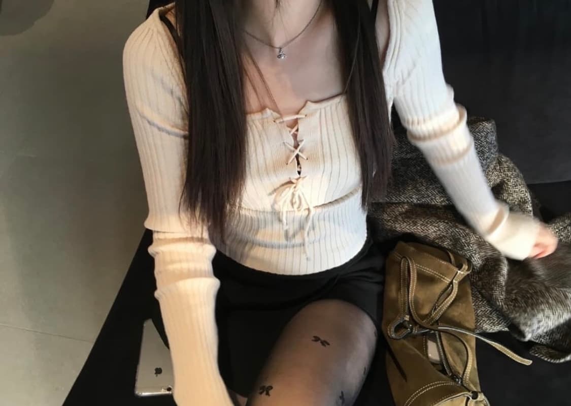 아워캐비넷 ribbon golgi knit 베이지 상품이미지1