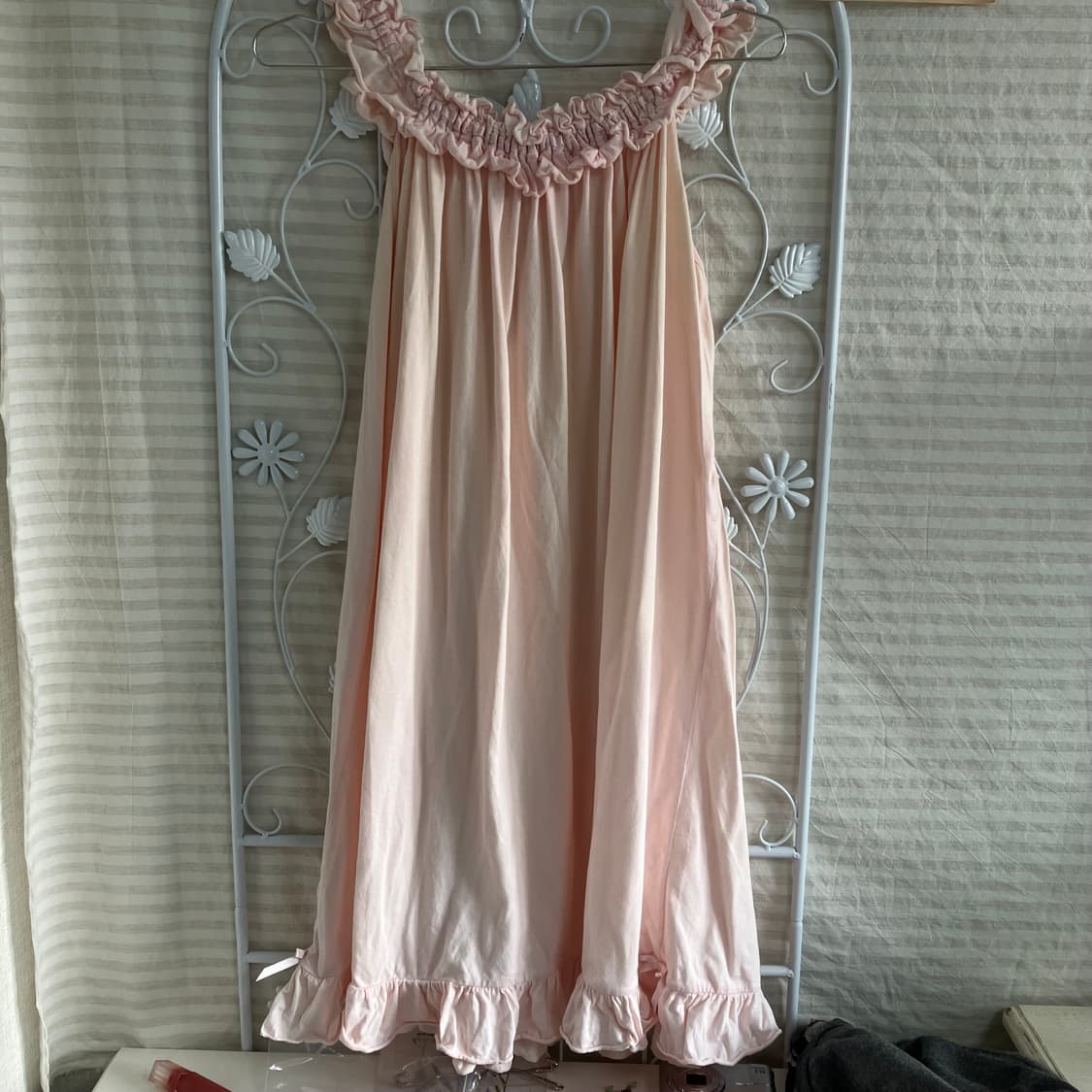 빈티지 딸기 우유 핑크 레이스 나시 원피스 923 y2k 스트릿 모리 갸 상품이미지2