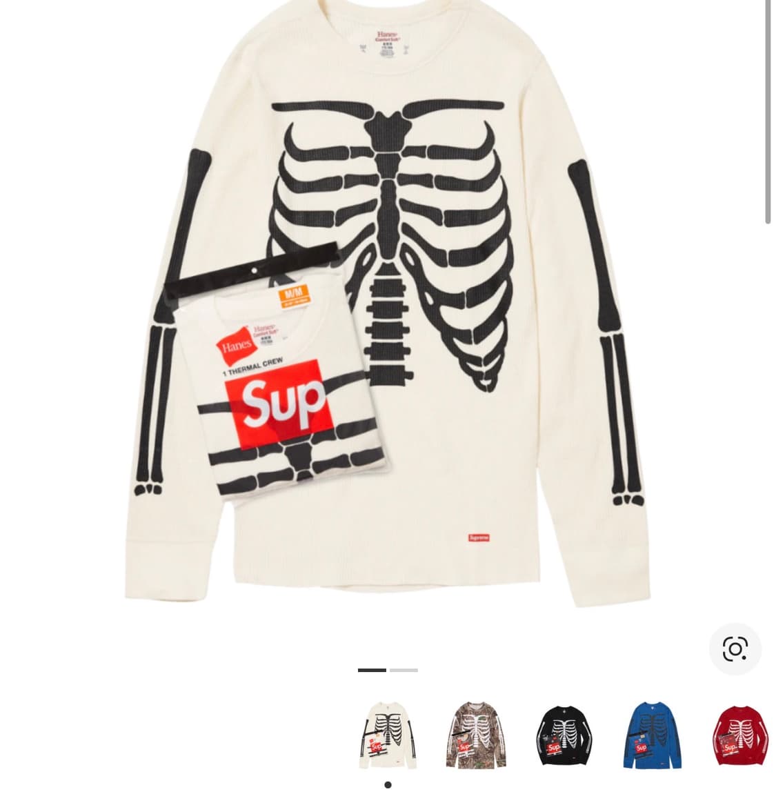 슈프림 헤인즈 본즈 써멀 크루 2xl 상품이미지1