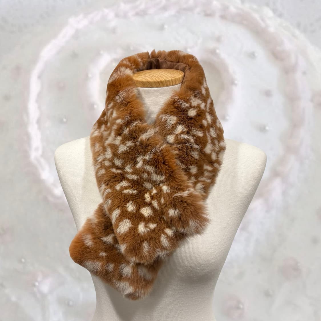 일본 빈티지 리얼 래빗퍼 원버튼 머플러 토끼털 상품이미지2