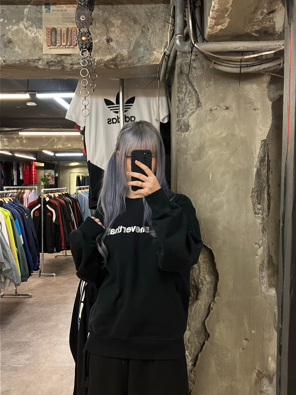 디스이즈네버뎃 자수 로고 맨투맨 블랙 L #csz2422 상품이미지2