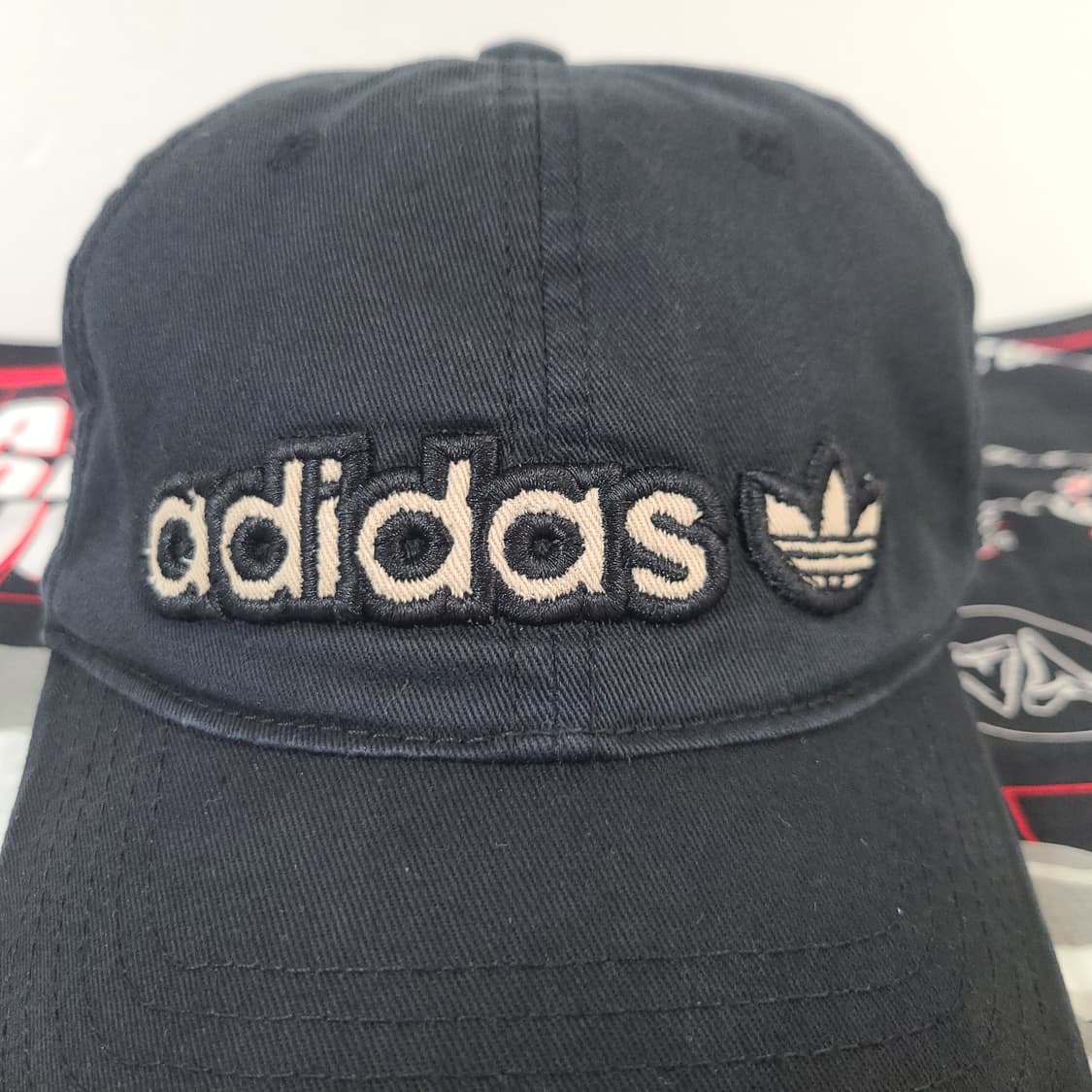 90s 아디다스 빈티지 올드스쿨 Y2K 블랙 볼캡 모자 (대두모자) 상품이미지4