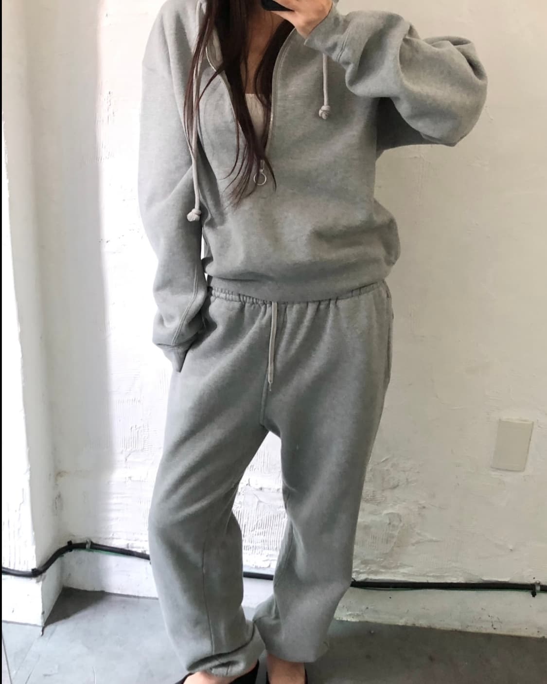 Auralee 오라리 그레이 스웻 셋업 상품이미지1
