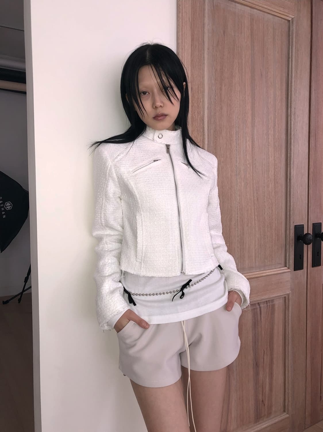 트위드 바이커 자켓 상품이미지2