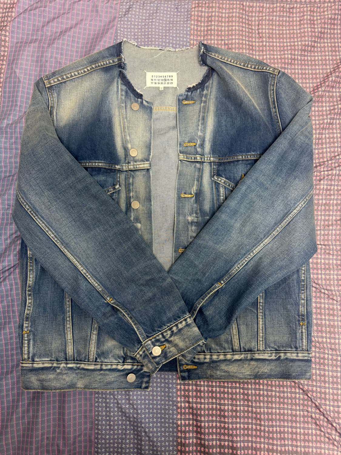 Margiela collarless denim jacket - blue 상품이미지3