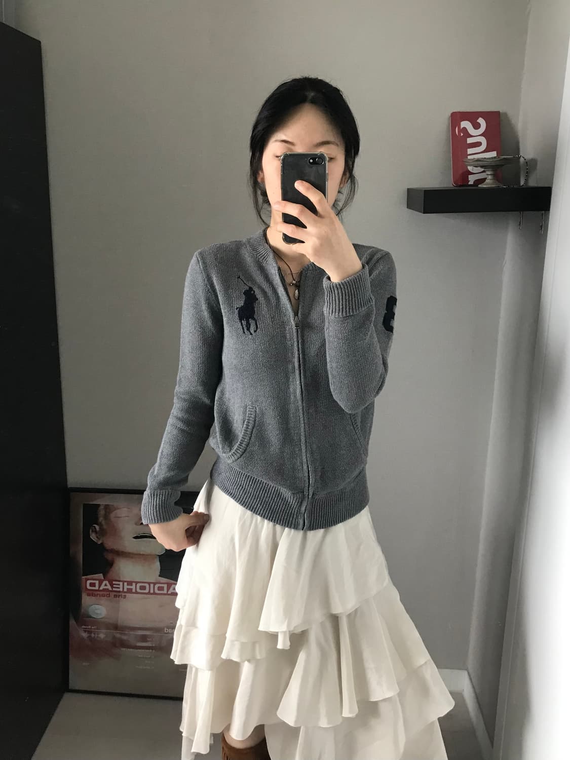 폴로 랄프로렌 빅 포니 로고 그레이 니트집업 대장급 상품이미지2