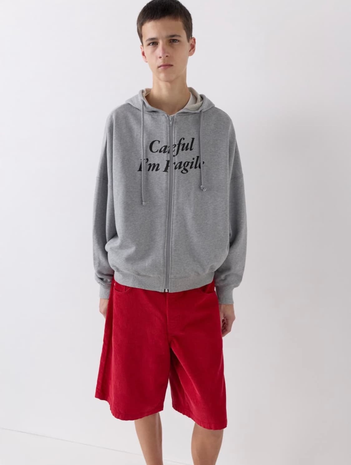 [S,L] 기마구아스 careful 케어풀 후드 집업 그레이 상품이미지3