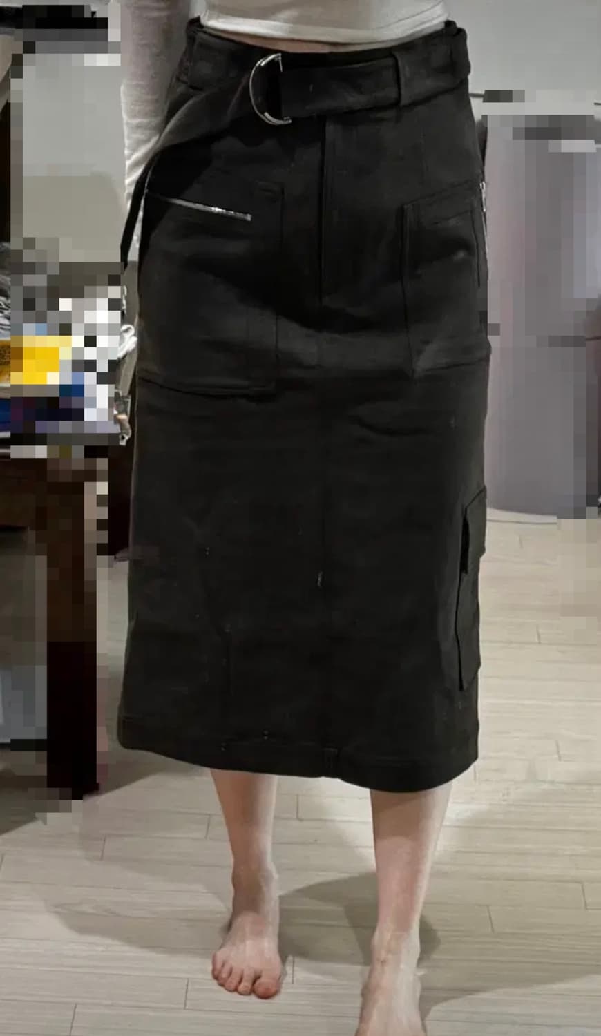 55 텍ㅇ 새상품 한섬 톰그레이하운드 약기모 포켓 카고 롱 스커트 치마 상품이미지2
