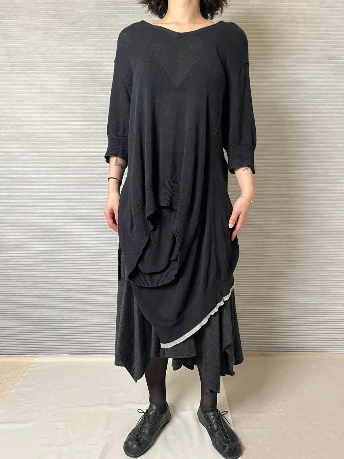 요지야마모토 2way 니트 원피스 yohji 레이어드  상품이미지2