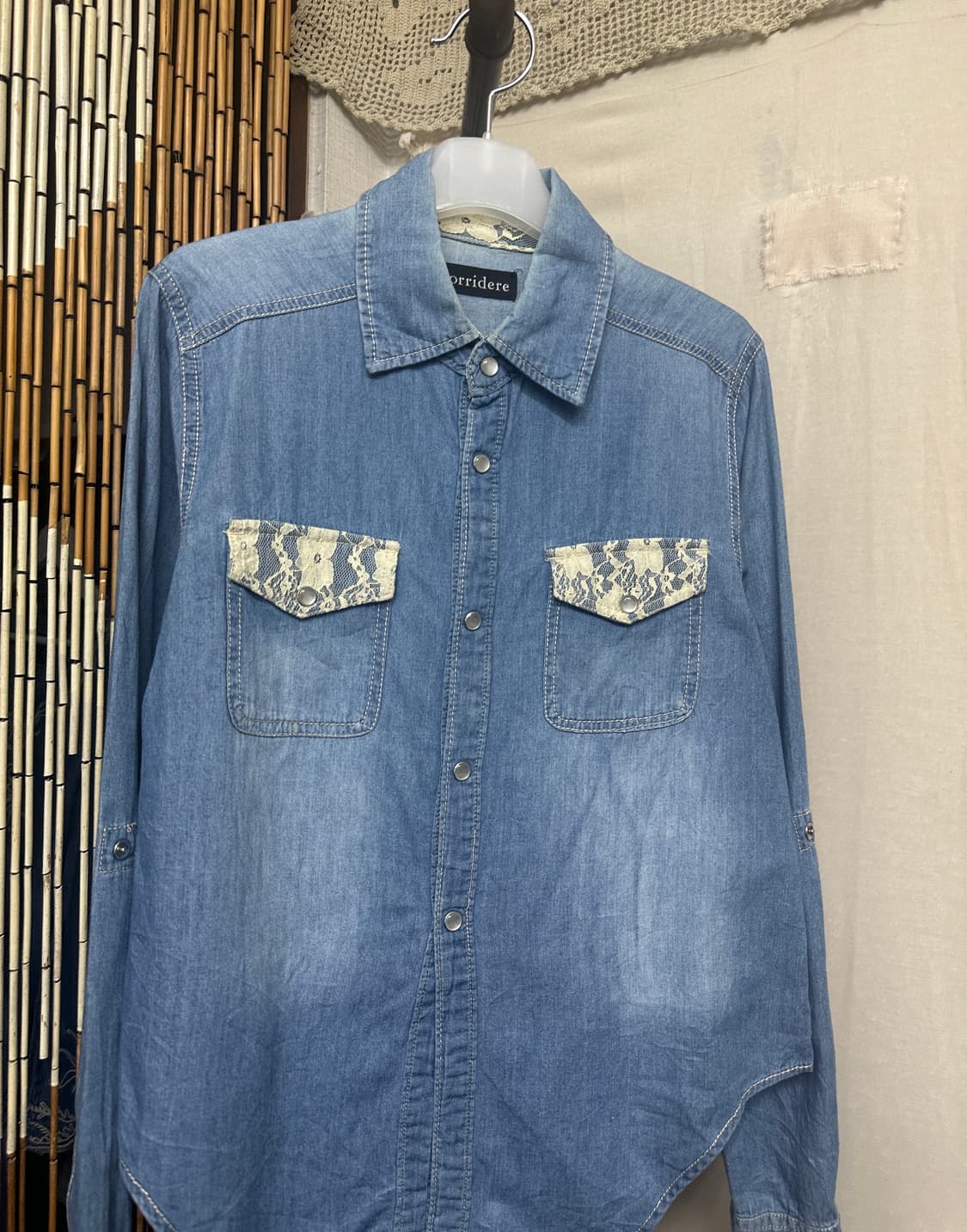 sorridere lace denim shirt 상품이미지4