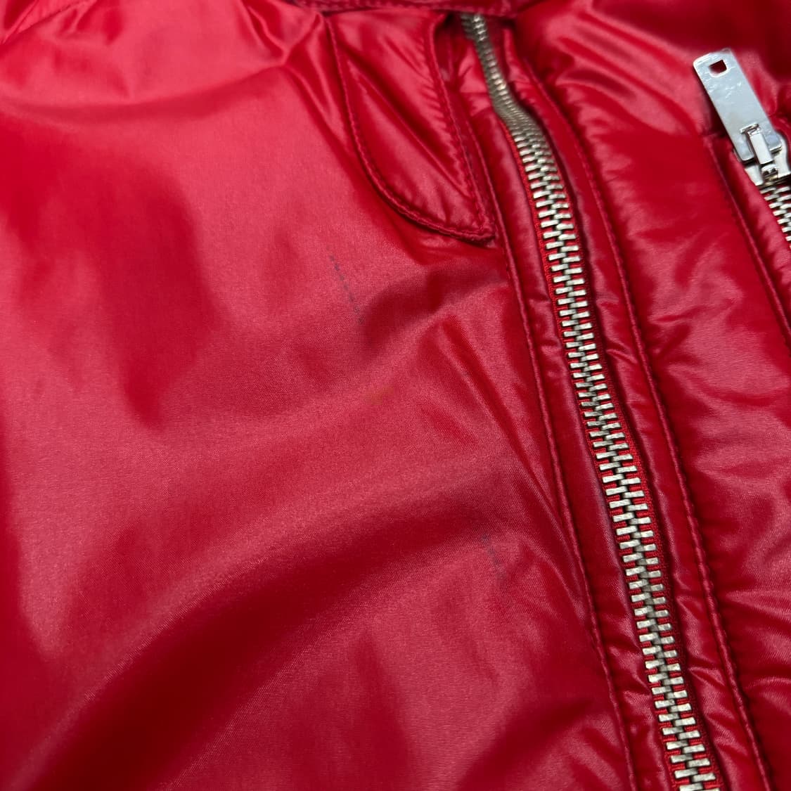 알레산드로 델라쿠아 유광 바이커 패딩 레드 상품이미지4