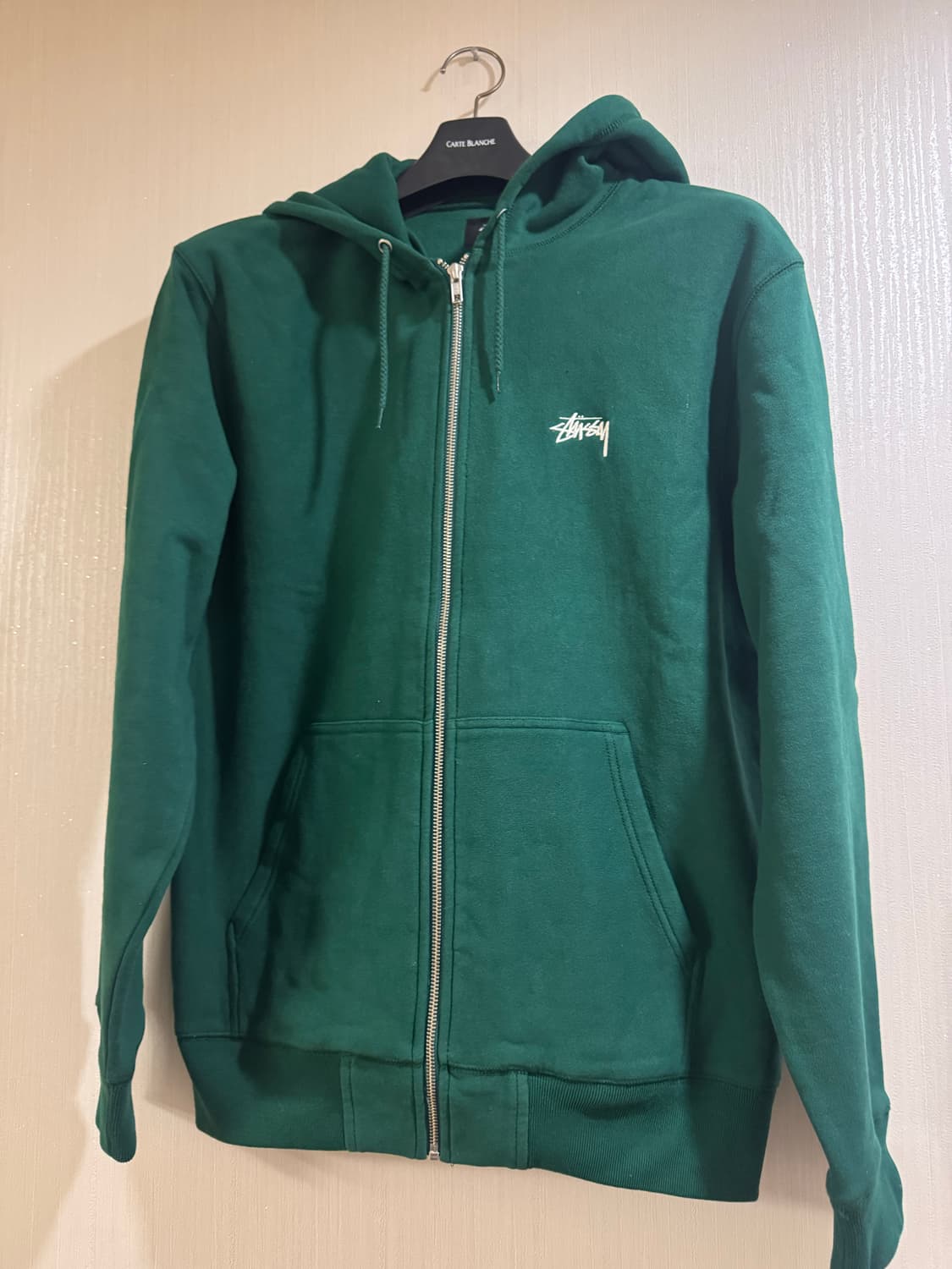 스투시 베이직 로고 후드 집업 L 상품이미지1