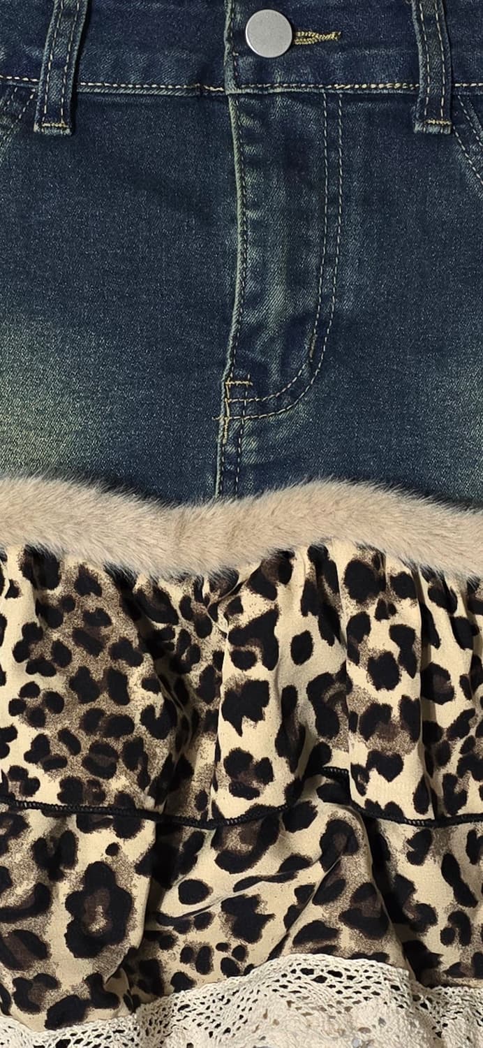 데님 호피 스커트 66 상품이미지4