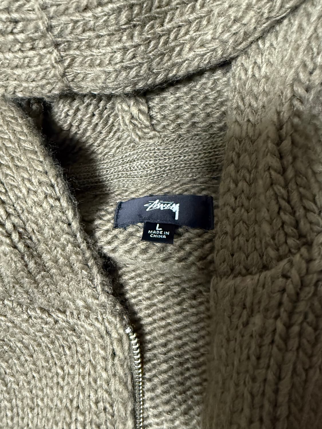 스투시 청키 니트집업 후드 포실 상품이미지2