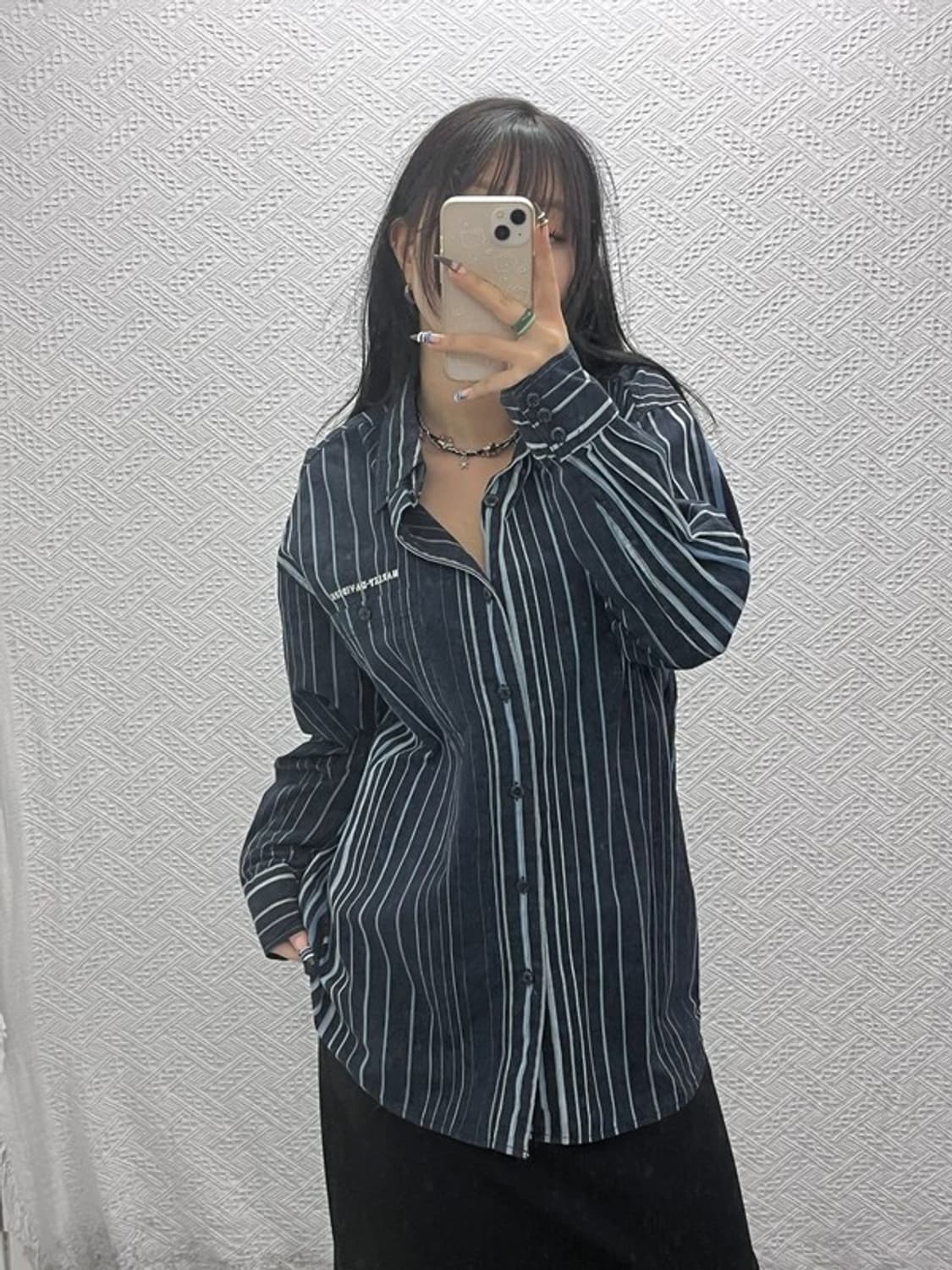 할리 데이비슨 올드스쿨 스트릿 페이즐리 스트라이프 셔츠 L C07886 상품이미지2