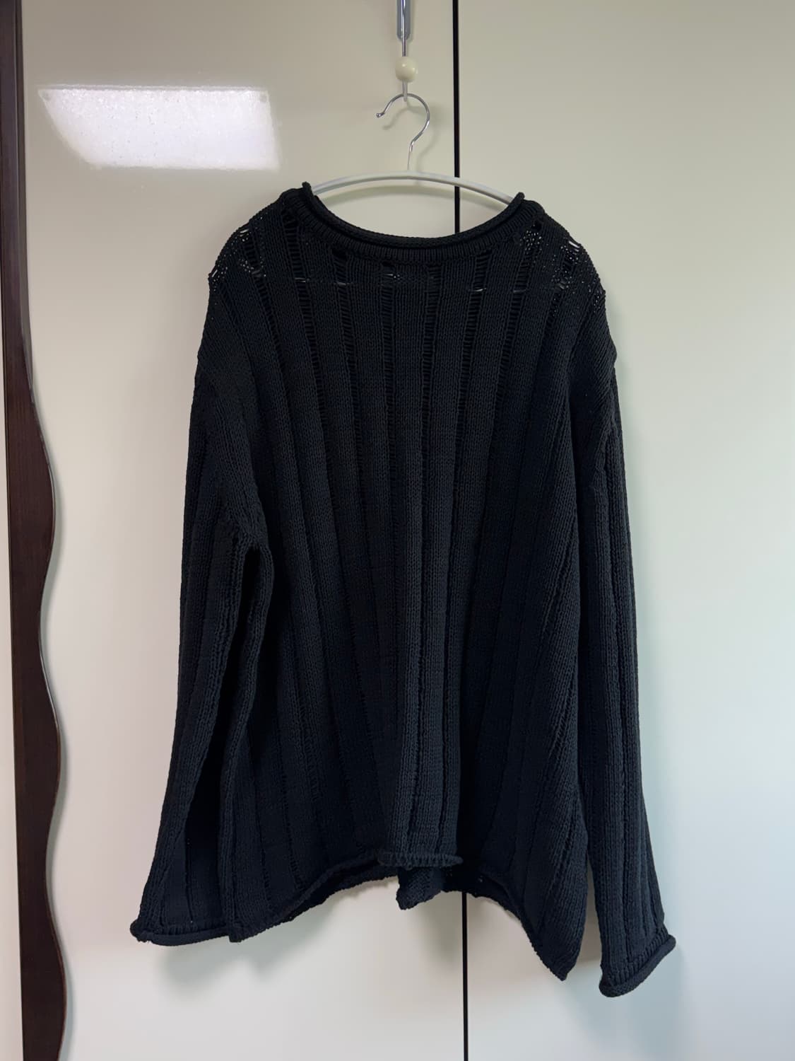낫띵에브리띵 테이프얀 스웨터 tape yarn sweater 블랙 상품이미지3