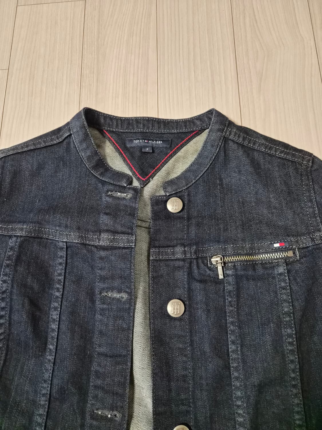 타미힐피거 노카라 생지 데님 자켓 (85-160사이즈) 상품이미지2