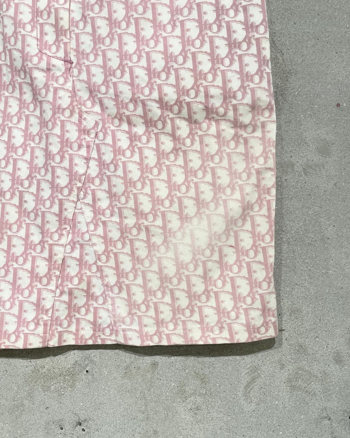 크리스찬 디올 핑크 오블리크 큐빅 넘버링 미디스커트 상품이미지5