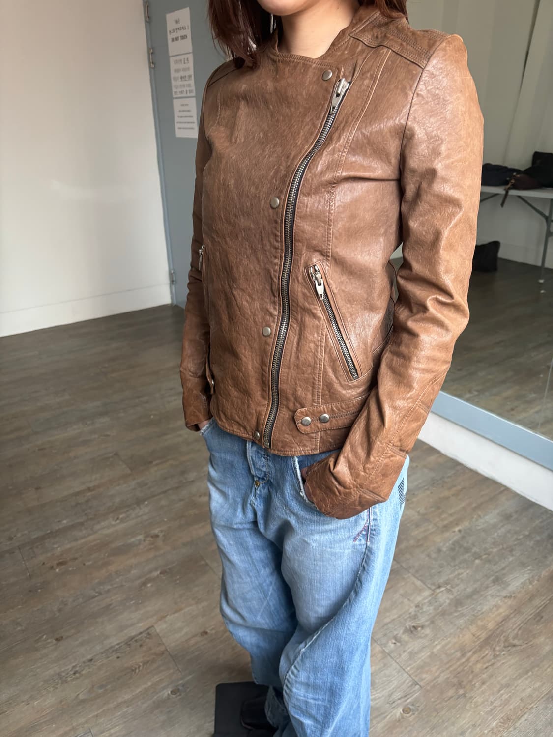 산드로 양가죽 레더 자켓 상품이미지2