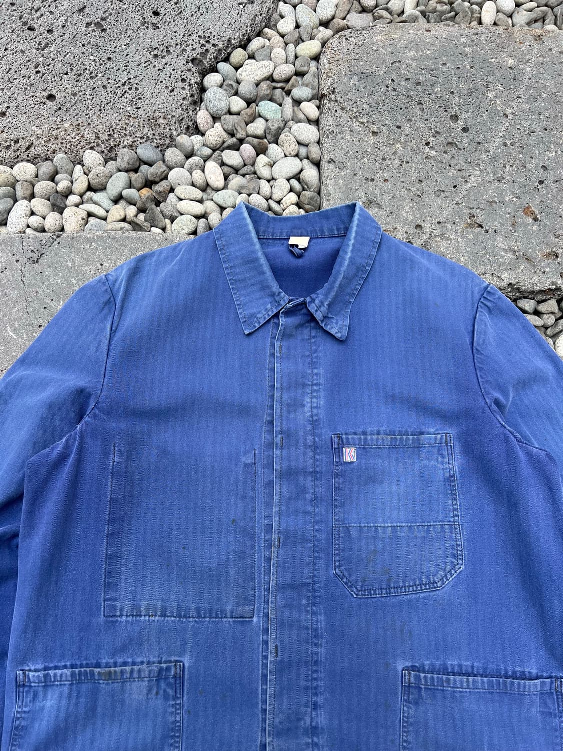 FADED WASHING BLUE "HBT" 헤링본트윌코튼 프렌치워크자켓 상품이미지6