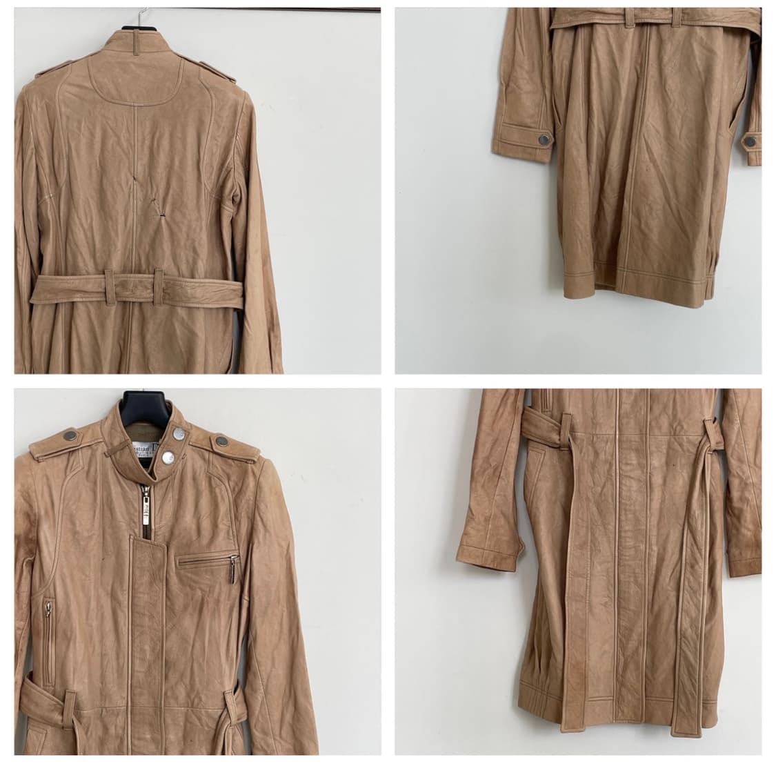 크리스찬 디올 양가죽 브라운 벨티드 견장 롱 코트 상품이미지4