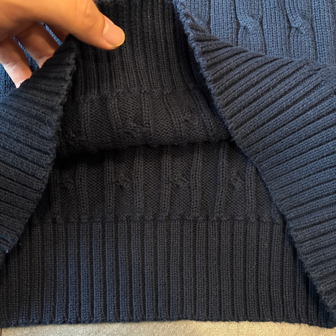 폴로 정품 네이비 코튼 꽈배기 니트 상품이미지6