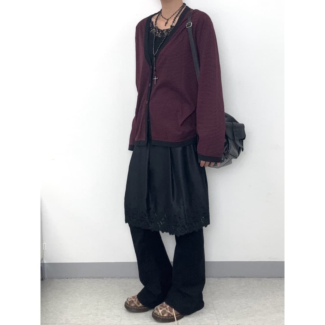 빈티지 락시크 버건디 가디건 상품이미지3