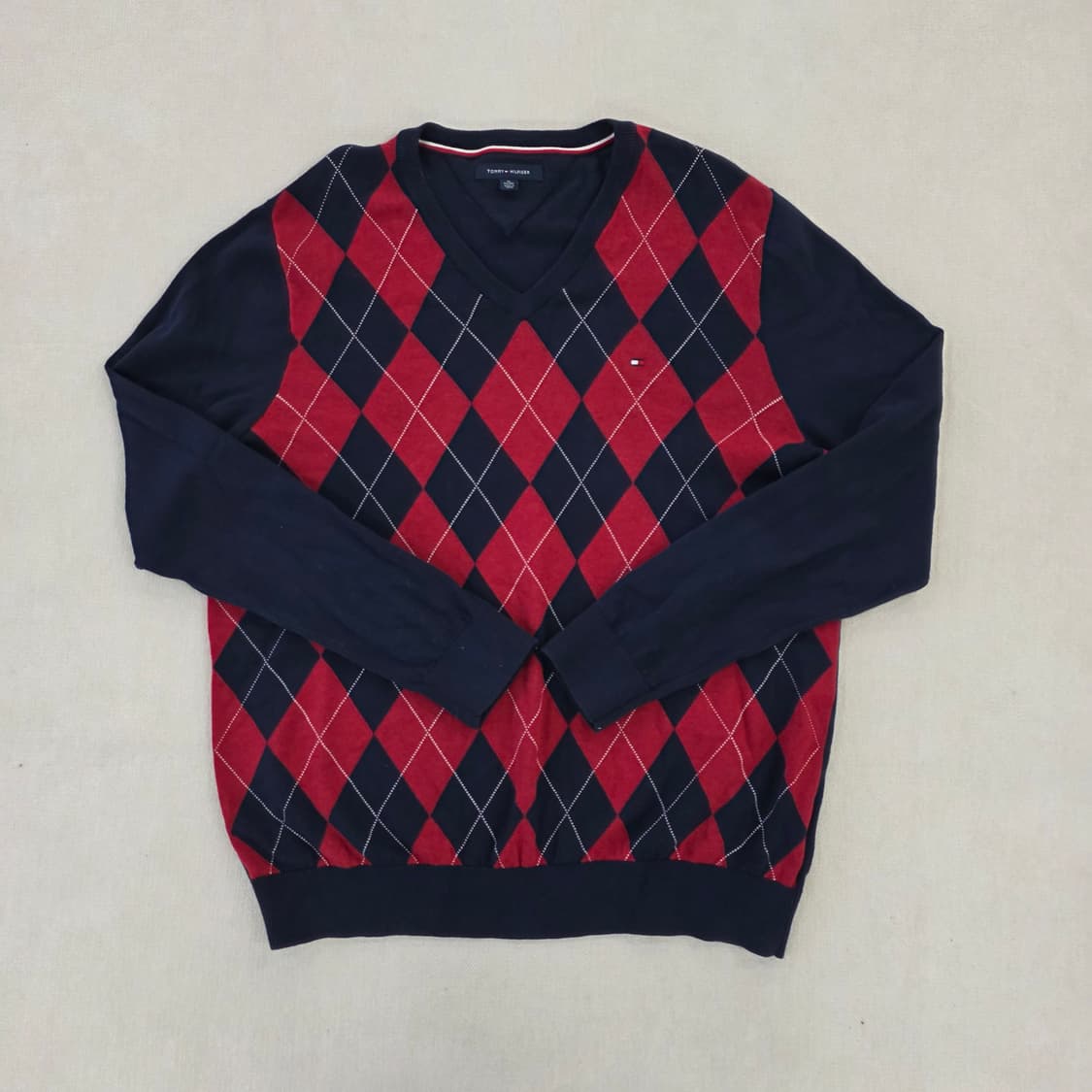 [XL] 타미힐피거 아가일 패턴 니트 0210J 상품이미지1