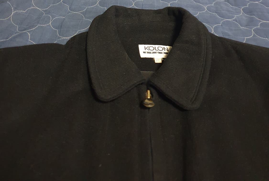 (빈티지) 코오롱상사 90s 올 뉴울100% 봄버자켓 블랙 (100) 상품이미지2