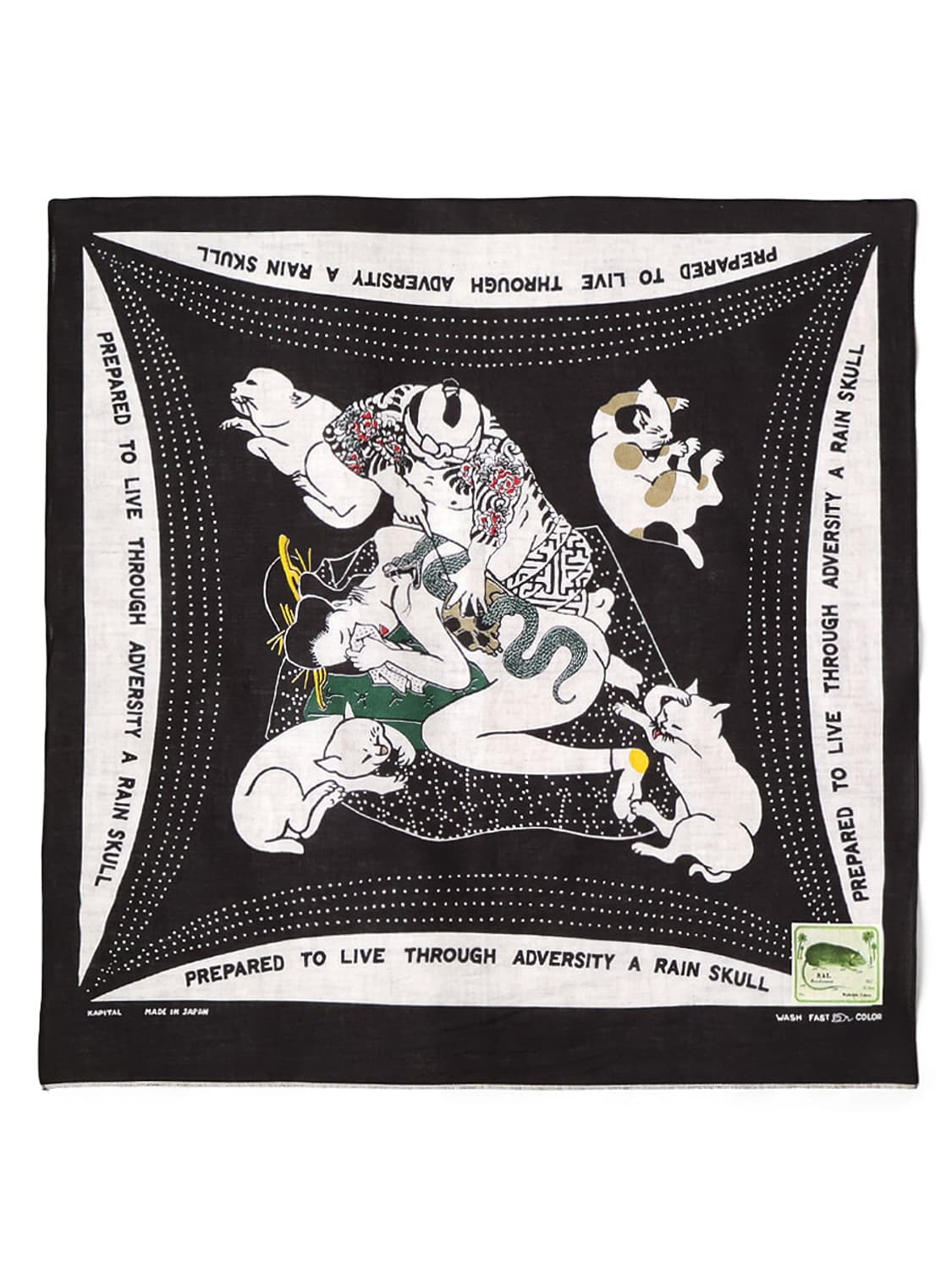 캐피탈 패스트컬러 셀비지 반다나 레인 스컬 노 우먼 블랙  EK-1692 상품이미지2