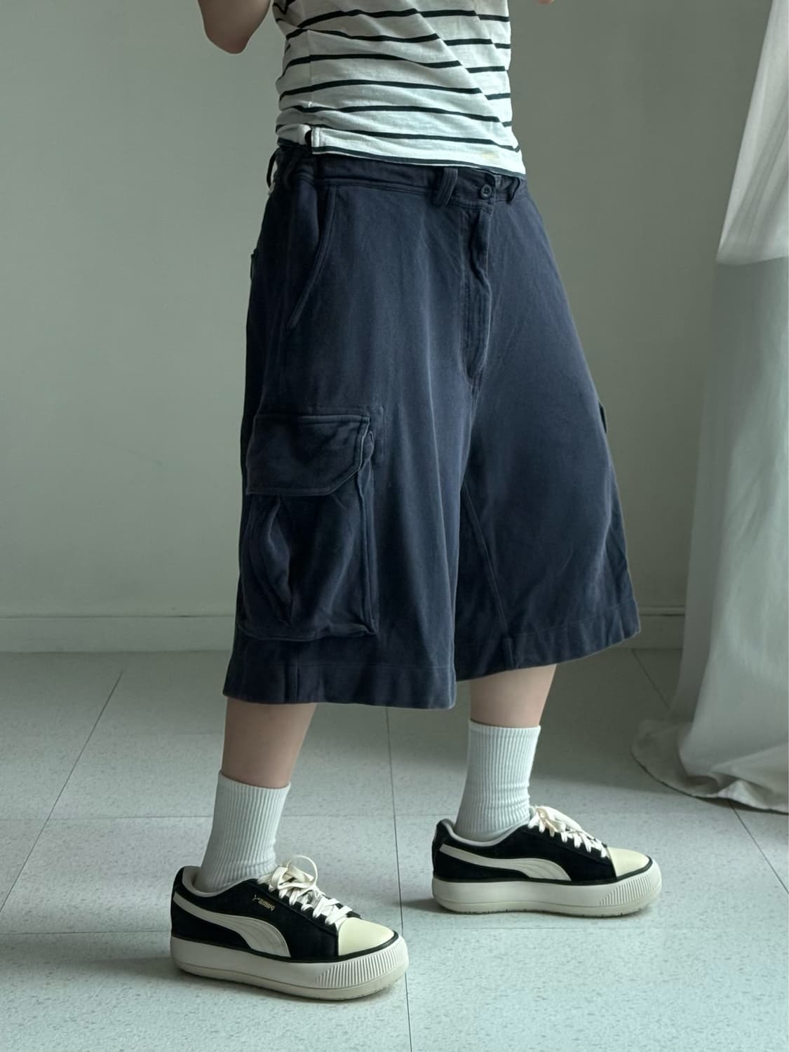 폴로 네이비 코튼 카고 버뮤다 팬츠 상품이미지2