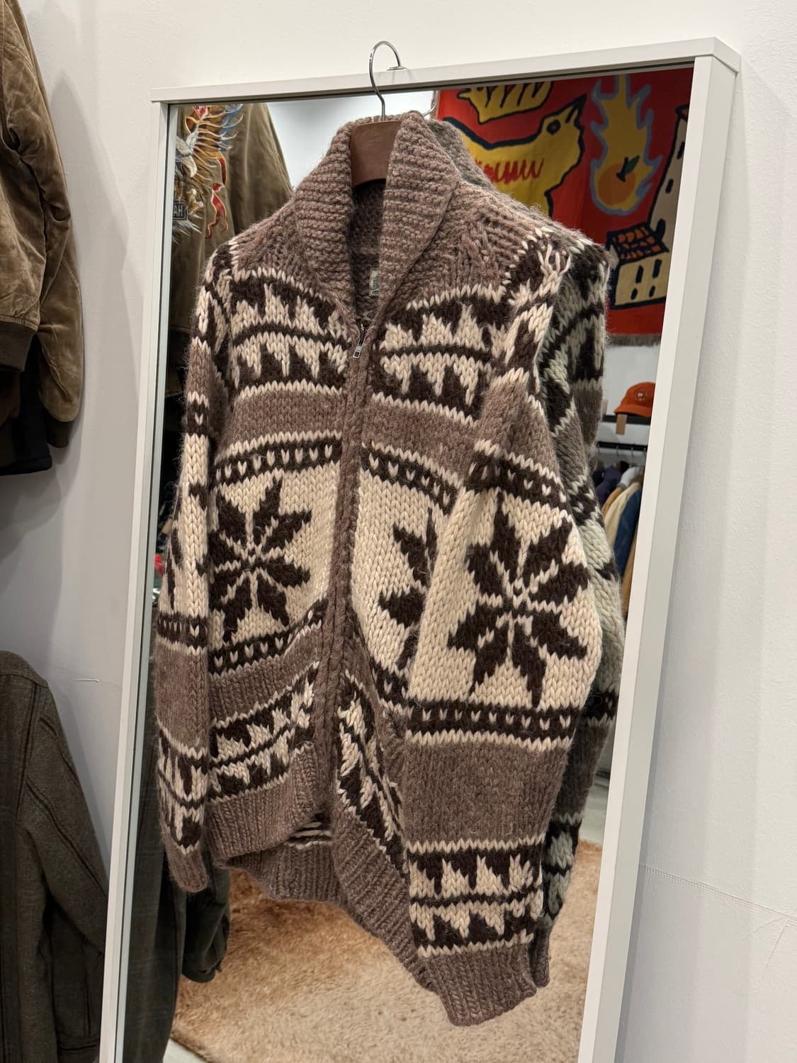 Vtg 빈티지 헤비울 코위찬 니트 집업 상품이미지1