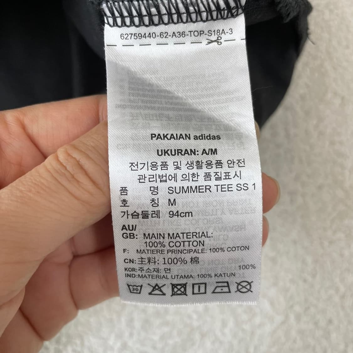 M 아디다스 썸머 크롭 반팔티 블랙 여성 상품이미지5