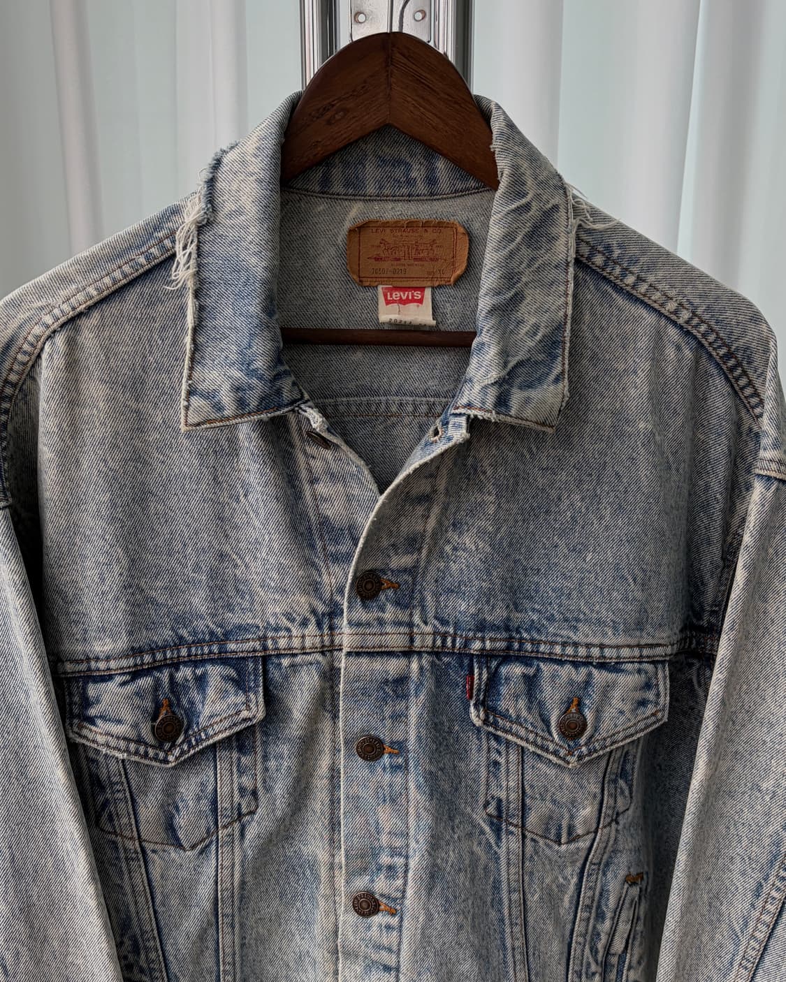 [XL]리바이스 USA 90s 빈티지 워싱 데님 트러커 자켓 상품이미지5