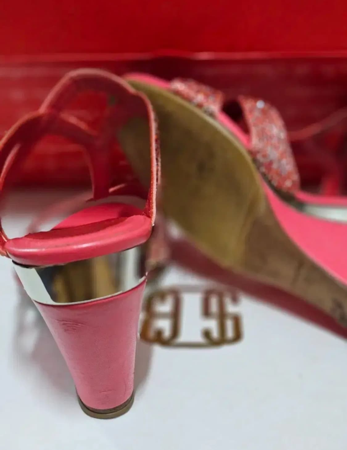 이태리 르네까오빌라  크리스탈 레드 진핑크 샌들 230~235 상품이미지6