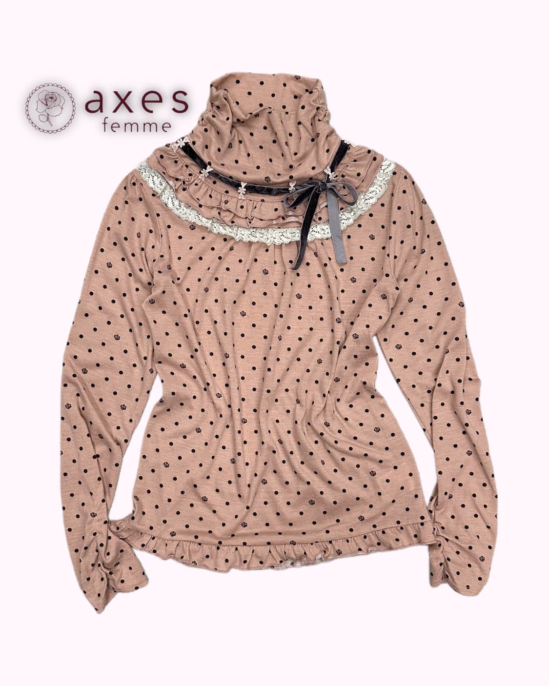 lace ribbon dot t-shirt 상품이미지1