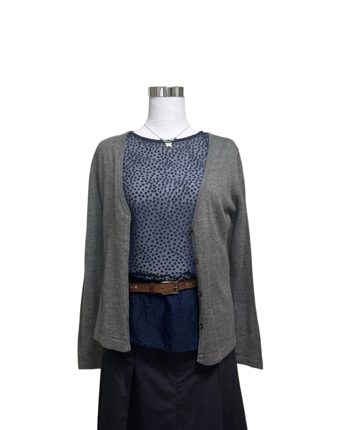 See-through navy blouse 상품이미지6