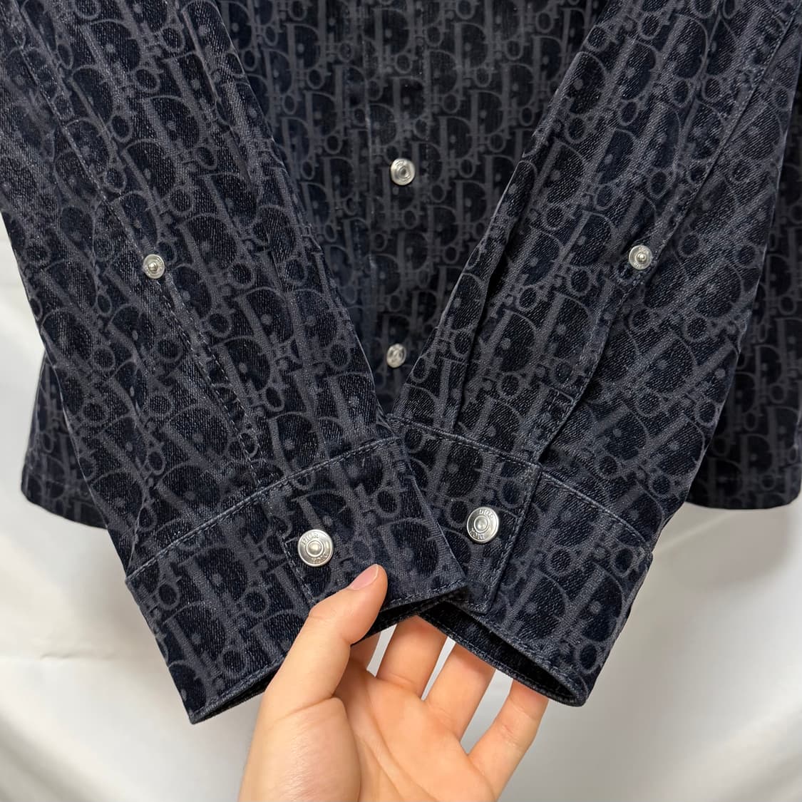 [S+급/50] 디올 오블리크 데님 셔츠 자켓 블랙 상품이미지7