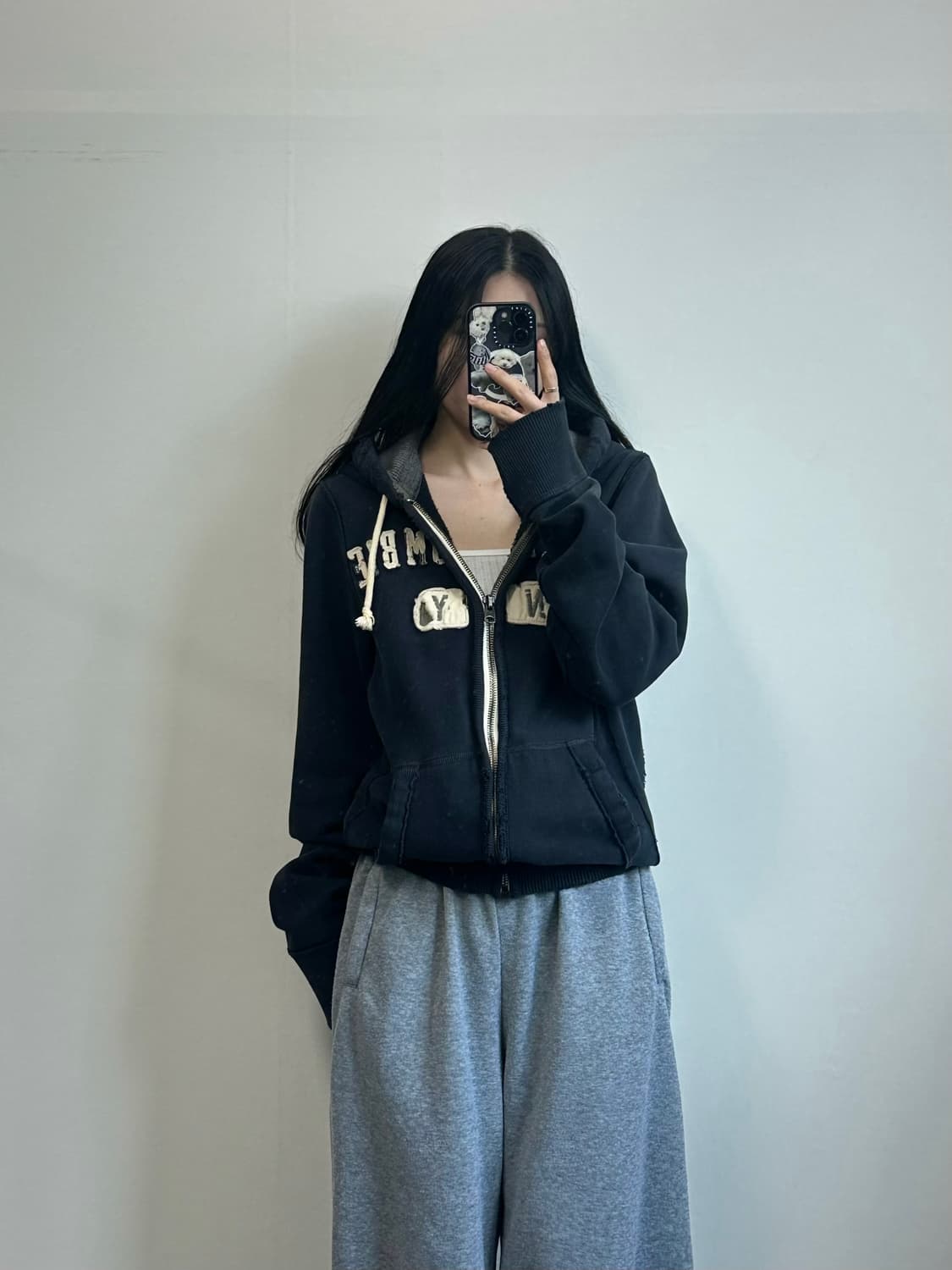 아베크롬비 y2k 와투케 네이비 후드집업 상품이미지1