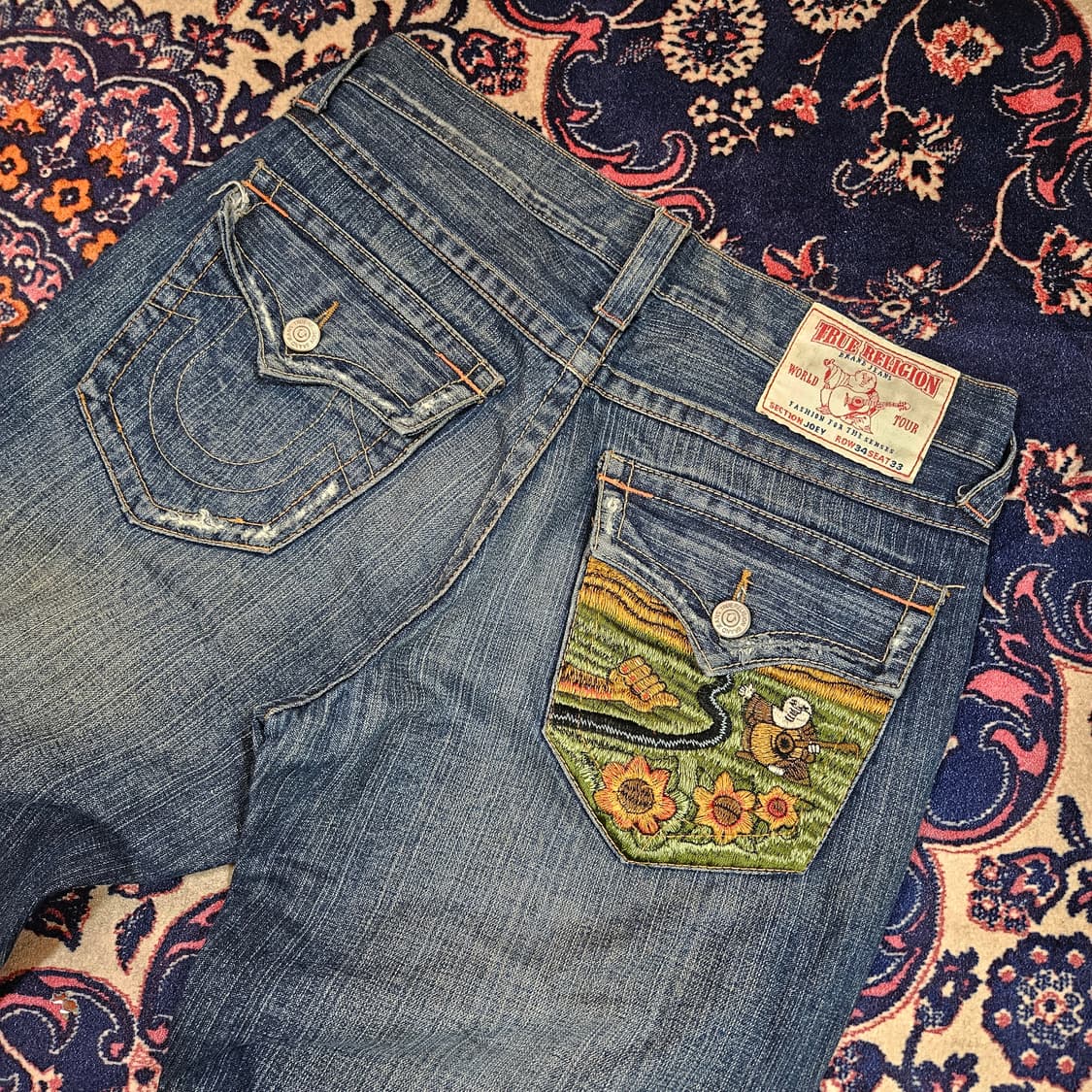 트루릴리전 00's 조이 니들 워크 부츠컷 팬츠 34 size 상품이미지3