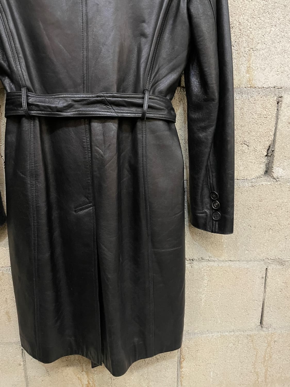 빈티지 레더 트렌치 코트  상품이미지5