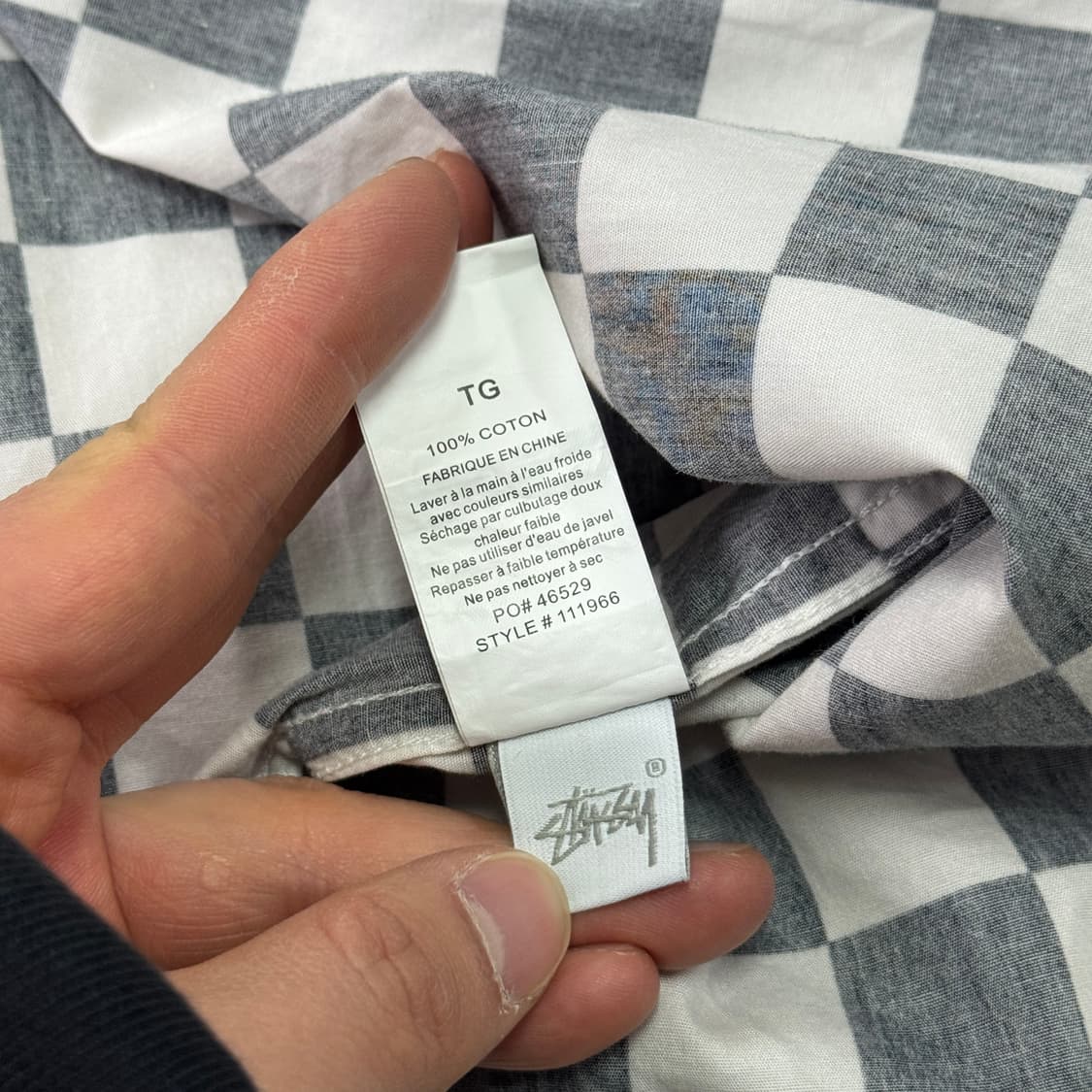 스투시 검흰 체커보드 웨스턴 셔츠 XL 상품이미지9