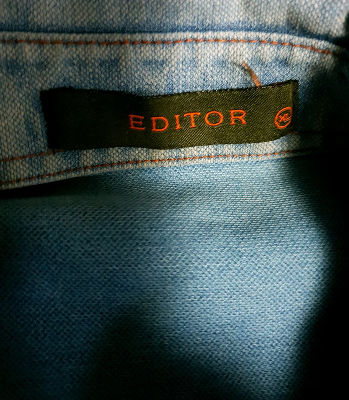 에디터 카라 버튼다운 워싱 데님 긴팔셔츠 (XL) 상품이미지3