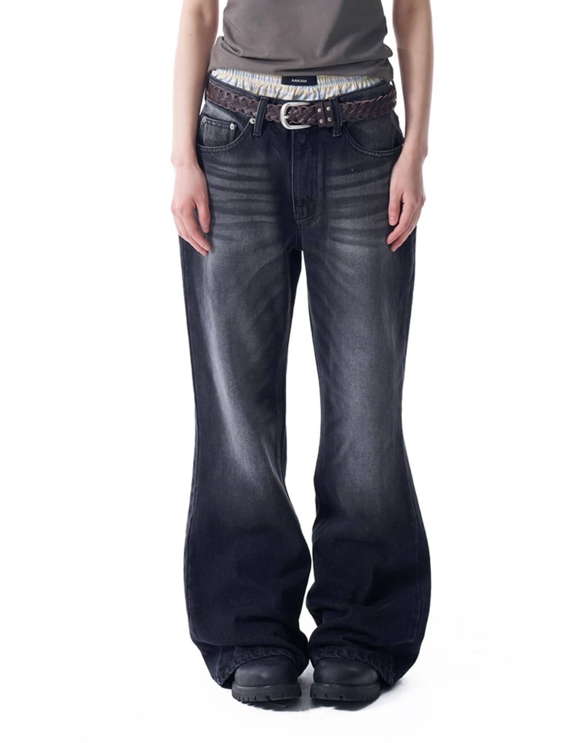 아캄 워시드 플레어 데님 팬츠 1 상품이미지1