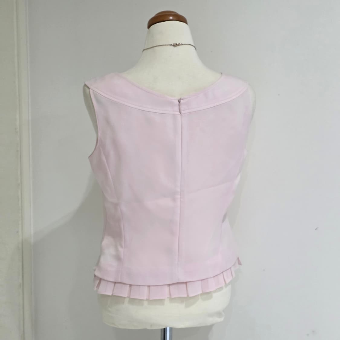 빈티지)핑크딸기우유 로맨틱 히메갸루 새틴 쉬폰 슬리브리스민소매블라우스 상품이미지4
