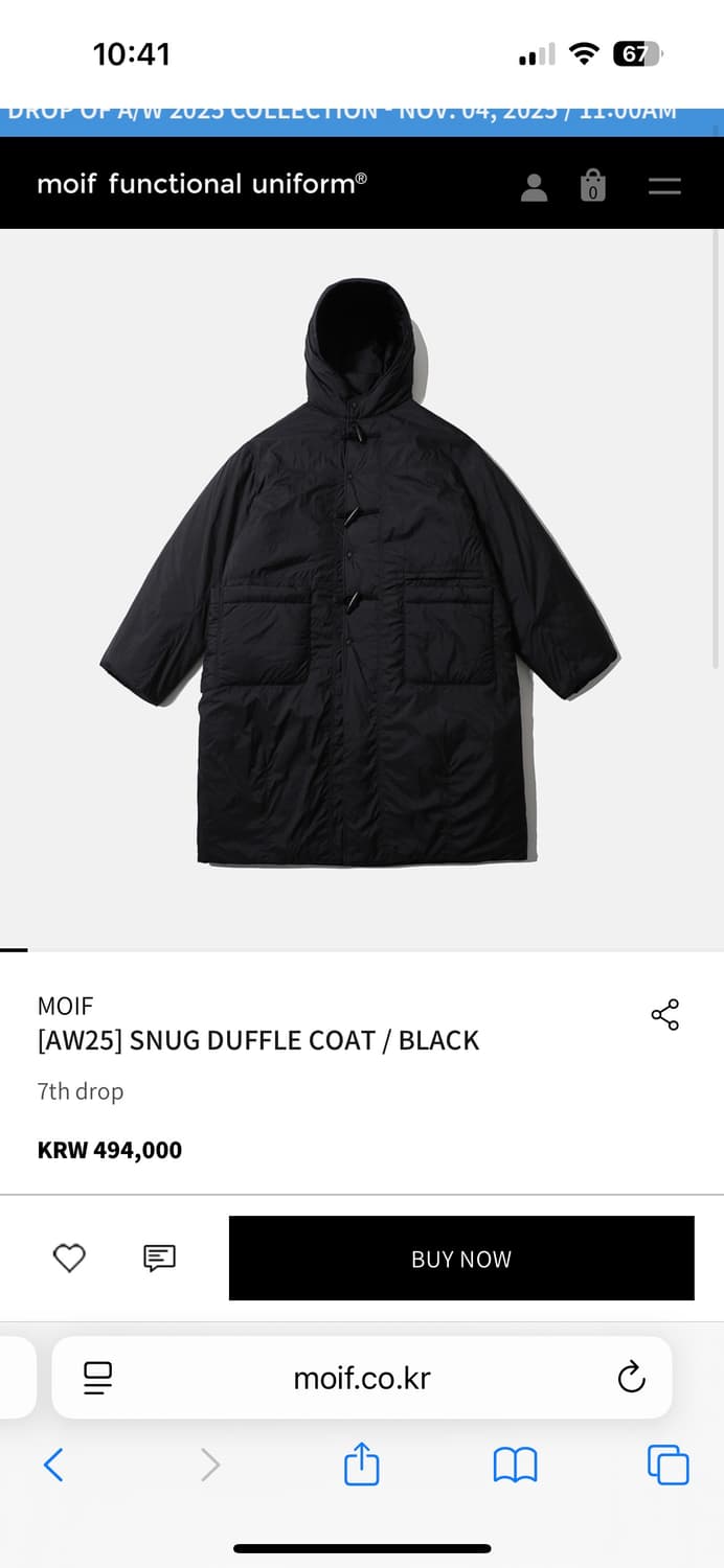 모이프 [AW25] SNUG DUFFLE COAT / BLACK/2 상품이미지1