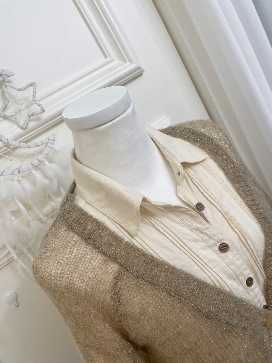 beige glitter reglan cardigan 상품이미지9